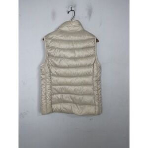 Uniqlo Women's S Ultra Light Down Puffer Vest Full Zip Cream Beige Sleeveless